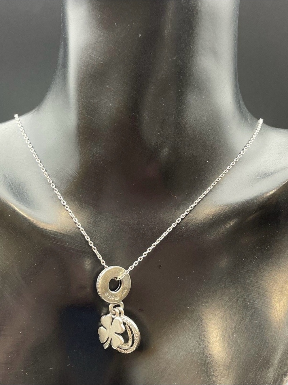 Pandora Sterling Silver Clover Pendant Necklace - Silver View 2